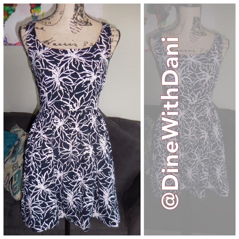 Black and Pale Pink Skater Dress